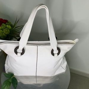 PLINIO VISONA / White leather tote